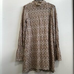 FREE PEOPLE Simone Lace Mini Longsleeve Dress